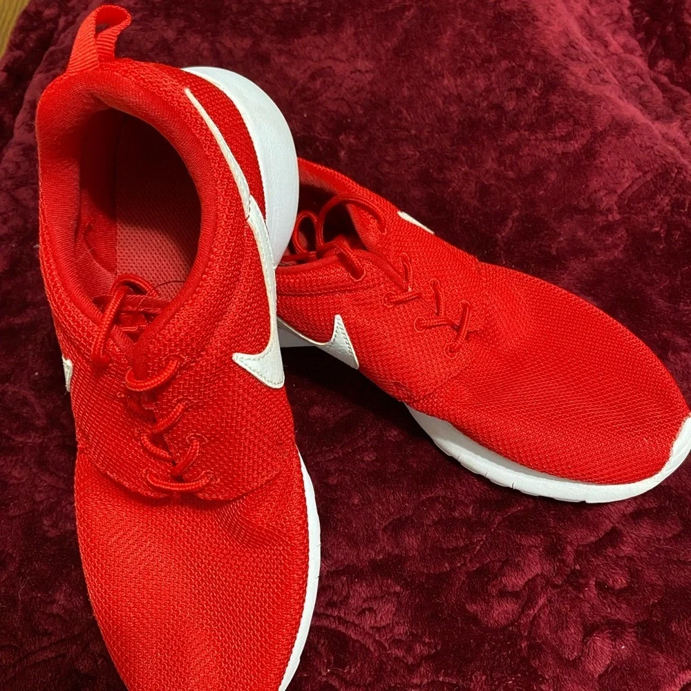 Nike Bold Red Athletic Shoes
Size 7Y  or 8.5 in women’s. 
In great shape! - Picture 3 of 5